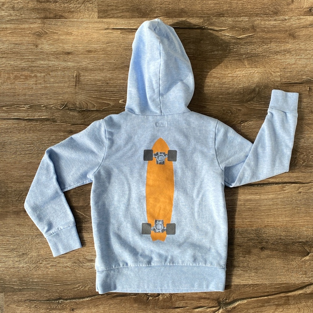 crewcuts Blue Skateboard Hoodie size 8 - Picture 3 of 4